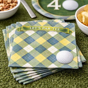 Födelsedags Golf Tema Låt oss Par-tee Pappersservett