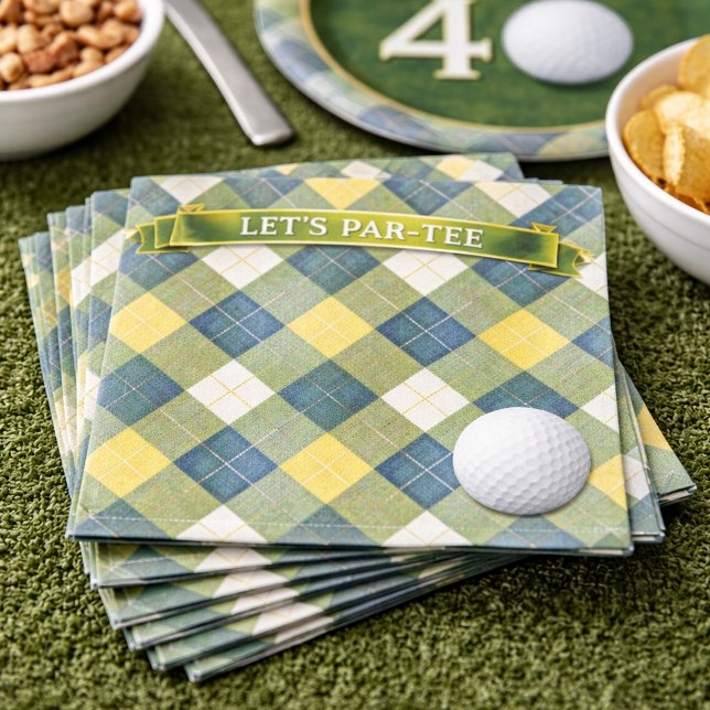 Födelsedags Golf Tema Låt oss Par-tee Pappersservett (Skapare uppladdad)