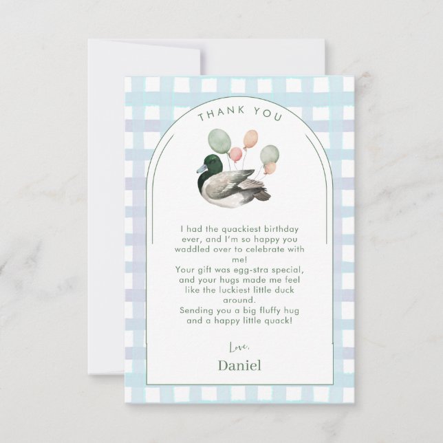 Födelsedags Gratulationskort för Mallard Lucky Duc Tack Kort (Framsida)