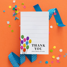 Födelsedags Gratulationskort med ljusa ballonger Tack Kort