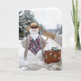 Födelsedags Hitchhiking Snö Kvinnamed Florida skyl Kort