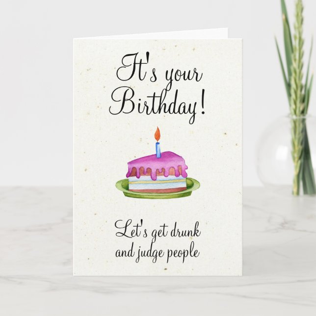 Födelsedags Humor Drickande Roligt Kort (Framsida)
