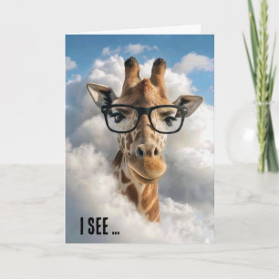 Födelsedags Humor Giraff i moln Kort