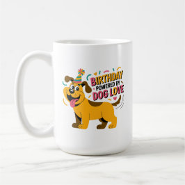 Födelsedags Hund Kärlek Party Illustration Kaffemugg