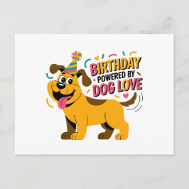 Födelsedags Hund Kärlek Party Illustration Vykort