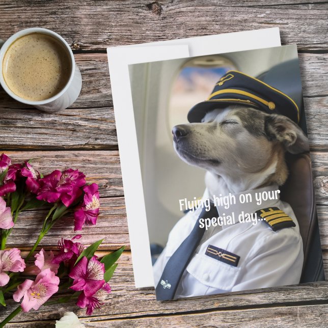 Födelsedags Hund Pilot & Flygplan Cool Rolig Luftf Kort (Skapare uppladdad)
