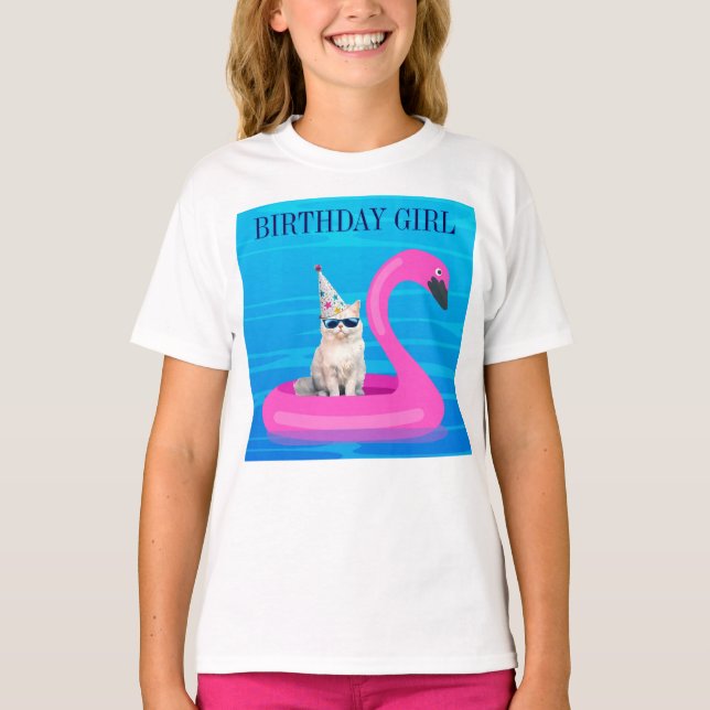 Födelsedags Katt Flotte T Shirt (Framsida)