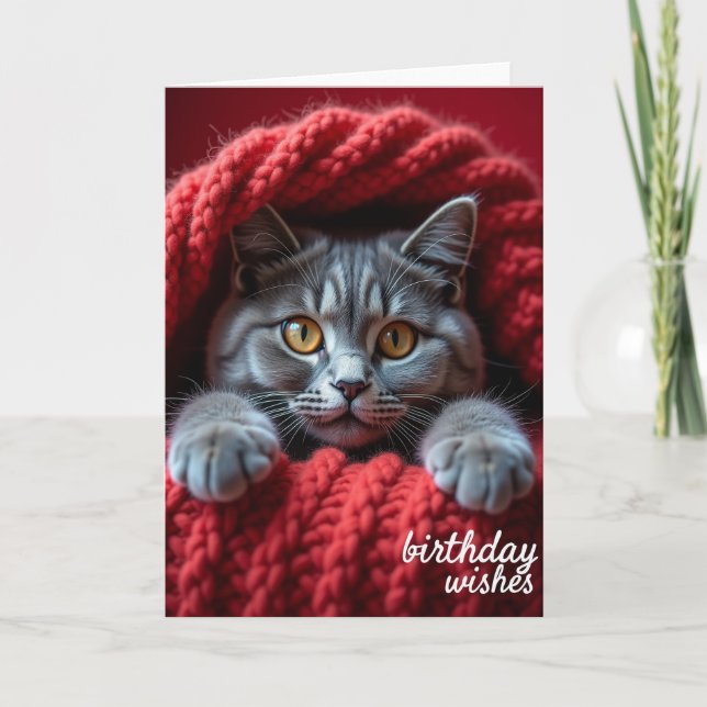 Födelsedags Kattkort Kort (Framsida)