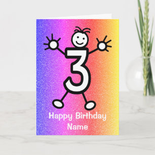 Födelsedags kort för 3 årig