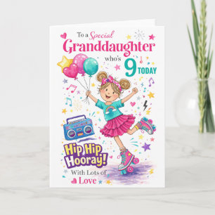 Födelsedags kort för 9 år gammal sondotter