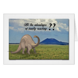 Födelsedags kort för en senior - dinosaurie och vu
