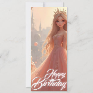 Födelsedags kort för prinsessa i rosa