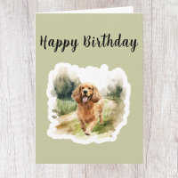 Födelsedags kort för söt Cocker Spaniel hund älska