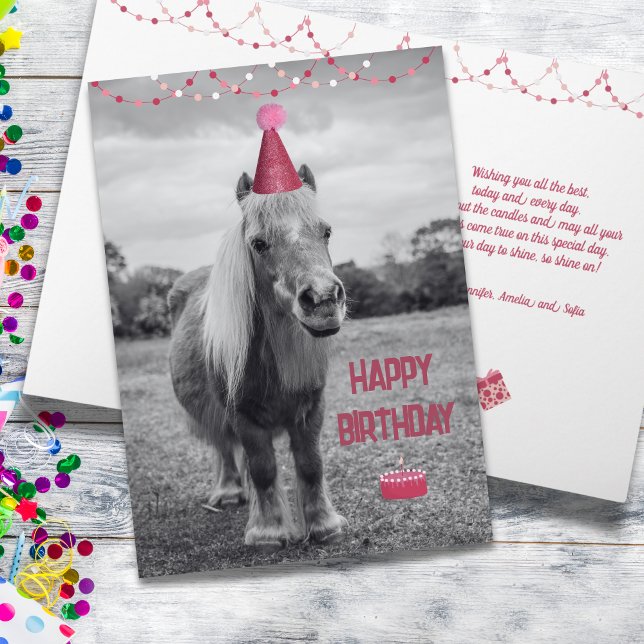 Födelsedags kort för söt ponny (Sweet pony birthday card)