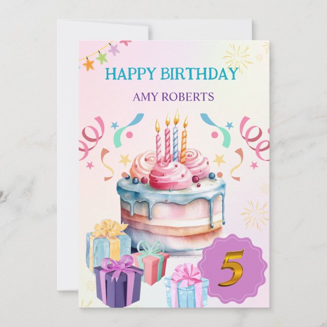 Födelsedags kort för söta barn (Framsida)