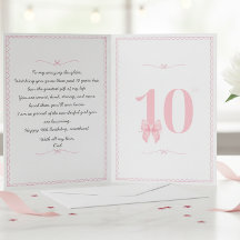 Födelsedags kort från pappa till dotter 10 år