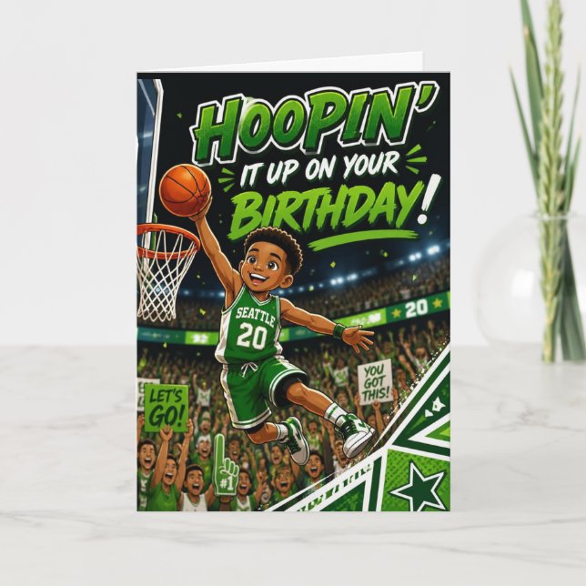 Födelsedags kort 'Hoopin It Up' (Framsida)