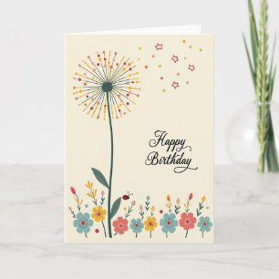 Födelsedags kort med blommande explosion