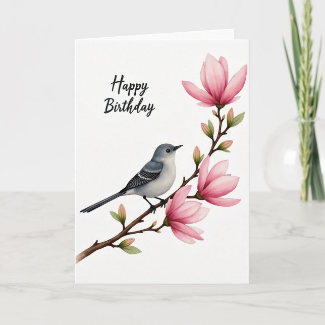 Födelsedags kort med Blossom Bird (Framsida)