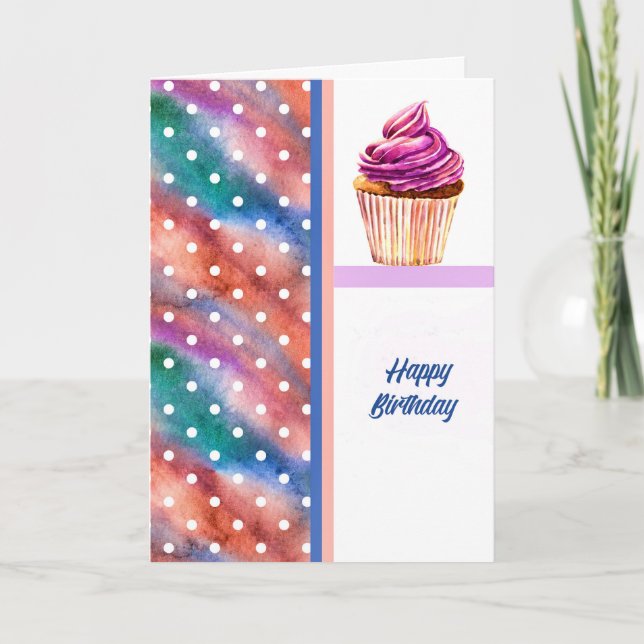 Födelsedags kort med Cupcake (Framsida)