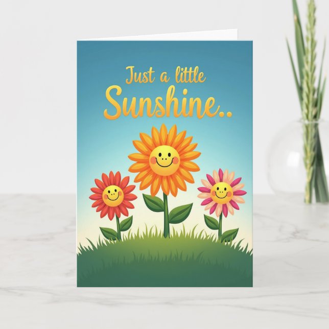 Födelsedags kort med solskensblomning (Framsida)