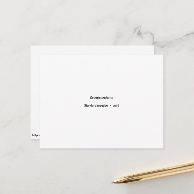 Födelsedags kort standardutgåva vitt (Fram/Back In Situ)