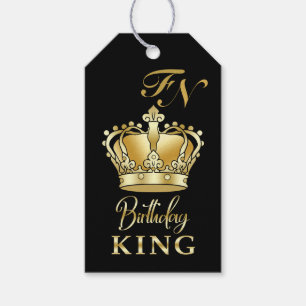 Födelsedags Kung Gold Crown Royal Monogram Lyx Presentetikett