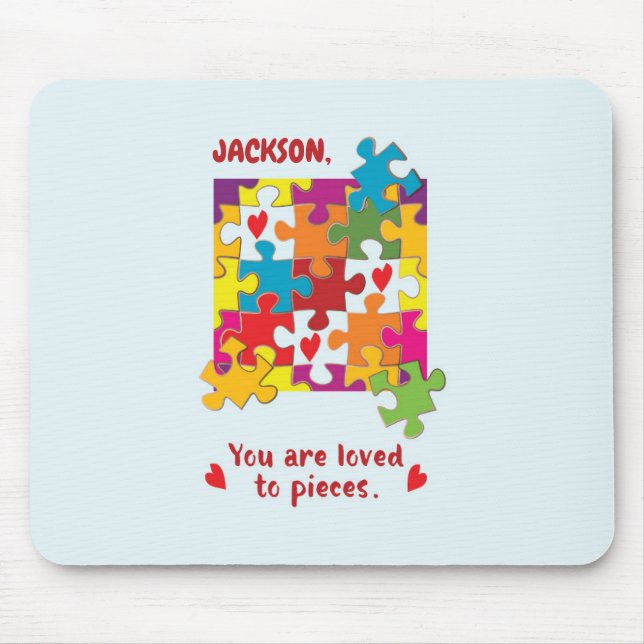 Födelsedags Poj Puzzle Kärlek i bitar Musmatta (Framsidan)