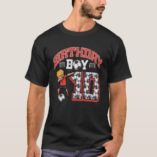 Födelsedags Pojke 10 Fotboll Dab 10-års Födelsedag T Shirt
