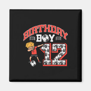 Födelsedags Pojke 12 Fotboll Dab 12 År Gammal Föde Magnet