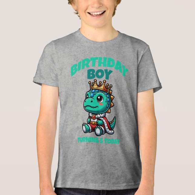 Födelsedags Pojke Dinosaurie T-Shirt - Anpassa Åld (Framsida)