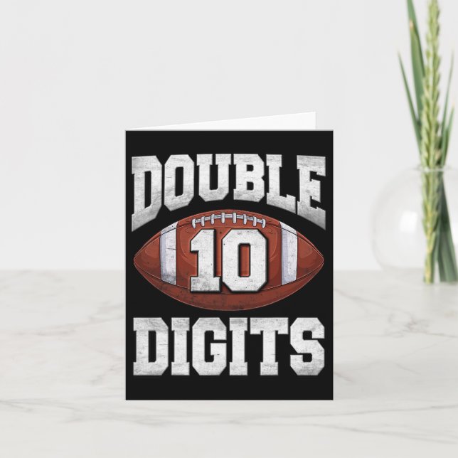 Födelsedags Pojke Dubbla Siffror 10 År Gammal Fotb Kort (Framsida)