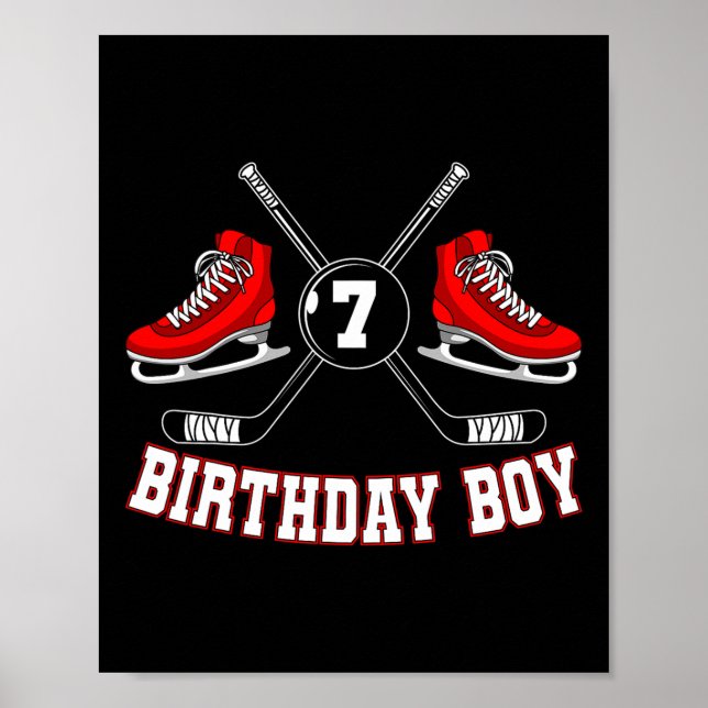 Födelsedags Pojke Ishockeyspelare Sticka Puck Förs Poster (Framsidan)