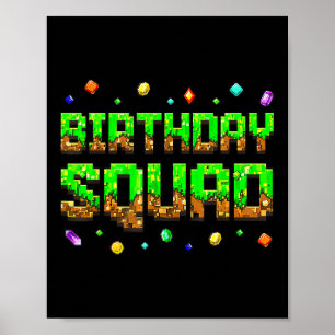 Födelsedags Pojke Kid Födelsedagslag Gamer Pixel F Poster