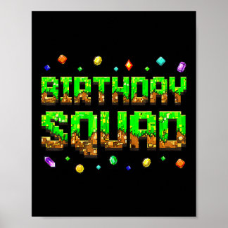 Födelsedags Pojke Kid Födelsedagslag Gamer Pixel F Poster