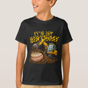 Födelsedags Pojke Konstruktion Grävmaskin Tårta T Shirt