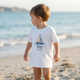 Födelsedags Pojke, Marin Segelbåt T Shirt