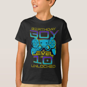 Födelsedags Pojke Nivå 10 Upplåst Video Spel T-Shi T Shirt