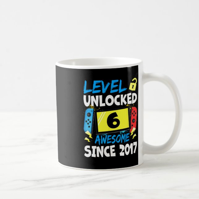 Födelsedags Pojke Nivå 6 Upplåst Fantastisk 2017 V Kaffemugg (Höger)