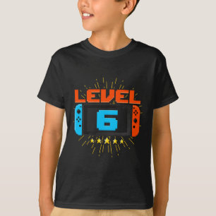 Födelsedags Pojke Nivå 6 Upplåst TV-Spel 6 År Gamm T Shirt