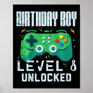 Födelsedags Pojke Nivå 8 Upplåst Spelare Kontroll Poster