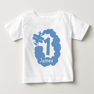 Födelsedags-pojke på 1 år   Personlig flygplans t- Tee Shirt