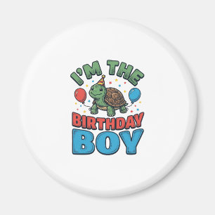 Födelsedags Pojke Sköldpadda Vintage Party T-Shirt Magnet