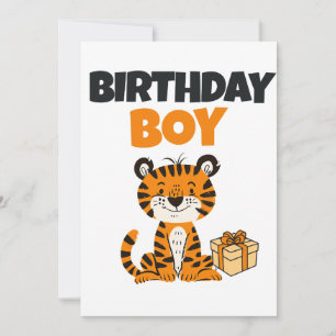 Födelsedags pojke Tiger Inbjudan Redigerbar