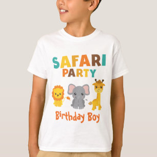 Födelsedags Pojke Trendig Safari Fest T Shirt