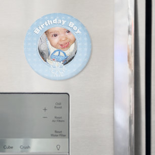 Födelsedags Pojke Vinter Onederland Blå Anpassad b Magnet
