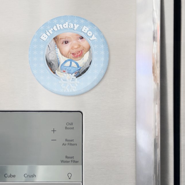 Födelsedags Pojke Vinter Onederland Blå Anpassad b Magnet (In Situ (Fridge))
