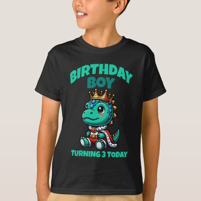Födelsedags Pojken Dino T-Shirt - Blir 3 Idag Anpa (Framsida)
