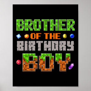 Födelsedags Pojkens Bror Party Video Spelare Pixe Poster