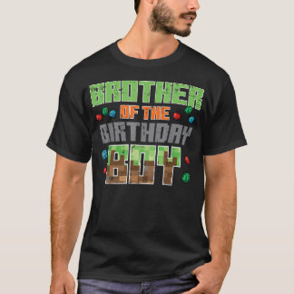 Födelsedags Pojkens Bror Pixel Spelare Födelsedags T Shirt